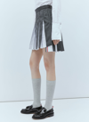 Thom Browne Striped Embroidered Wool Mini Skirt In Grey