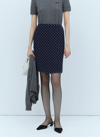 Miu Miu Polka Dot Chiffon Skirt In Blue