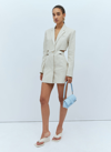 Jacquemus Bari Cutout Woven Mini Dress In Light Beige
