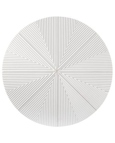 Cosmoliving By Cosmopolitan Geometric White Wood Carved Radial Wall Decor