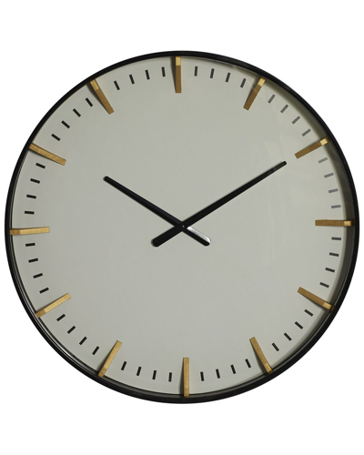 Cosmoliving By Cosmopolitan Black Glass Wall Clock With Gold Accents