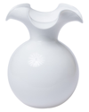 Vietri Hibiscus Glass Large Fluted Vase In White