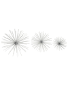 Cosmoliving By Cosmopolitan Set Of 3 Starburst Silver Metal 3d Wall Decor In Silver