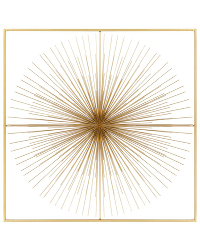 Cosmoliving By Cosmopolitan Starburst Gold Metal Handmade Large 3d Wall Decor With Gold Frame