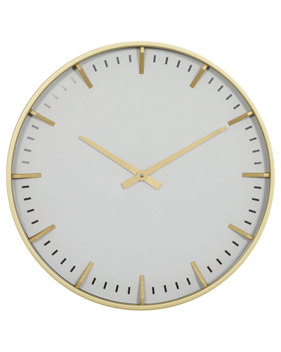 Cosmoliving By Cosmopolitan Gold Glass Wall Clock With Gold Accents
