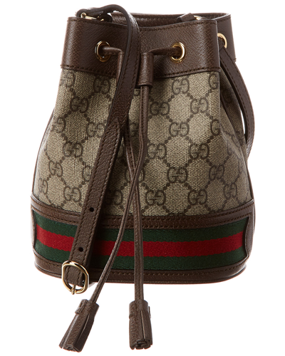 Gucci Ophidia Gg Bucket Bag Small In Brown