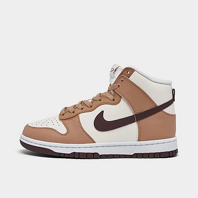 Nike Women's Dunk High Retro Casual Shoes In Dusted Clay/earth/pale Ivory/white
