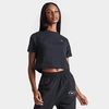Nike Women's Solo Swoosh Essential Cropped T-shirt In Black/white