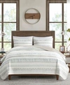 Madison Park Fraser Reversible Printed Microfiber Seersucker Quilt Sets Bedding In Taupe Multi