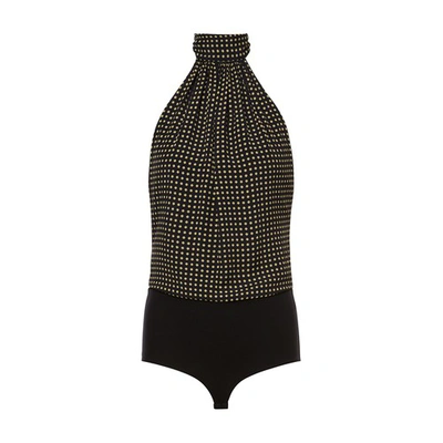 Philosophy Di Lorenzo Serafini Crepe De Chine Polka Dot Bodysuit In Print