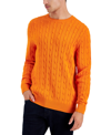 CLUB ROOM MEN'S CABLE-KNIT COTTON SWEATER, CREATED FOR MACY'S