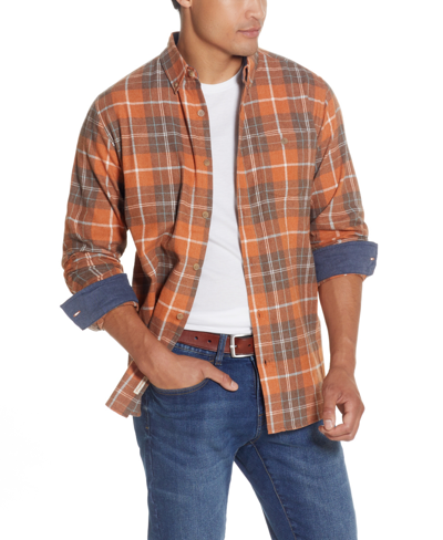 Weatherproof Vintage Men's Antique-like Flannel Shirt In Marmalade
