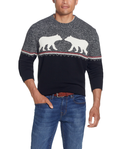 Weatherproof Vintage Men's Bear Holiday Sweater In Black