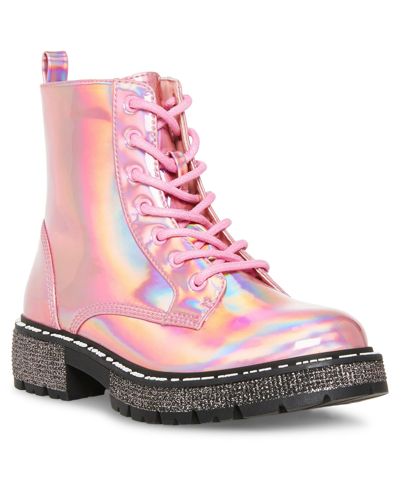 Steve Madden Little Girls Jwordle Lace Closure Boots In Pink Metallic