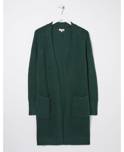 Fatface Sadie Longline Edge Cardigan In Green