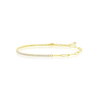 Simona Sterling Silver 2mm Half Tennis & 3.5mm Paperclip Anklet In Gold