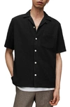 Allsaints Eularia Short Sleeve Relaxed Fit Shirt In Jet Black