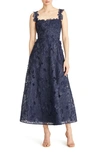 ML MONIQUE LHUILLIER ML MONIQUE LHUILLIER JULIETTE EMBROIDERED FLORAL ORGANZA A-LINE COCKTAIL DRESS