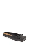 Jacquemus Les Mules Plates Leather Ballet Flat In Black