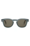 Celine Bold 3 Dots 49mm Square Sunglasses In Shiny Light Blue / Roviex