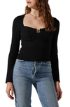 Astr Bustier Rib Top In Black