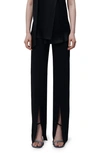 Simkhai Ariah Front Split Hem Pants In Black