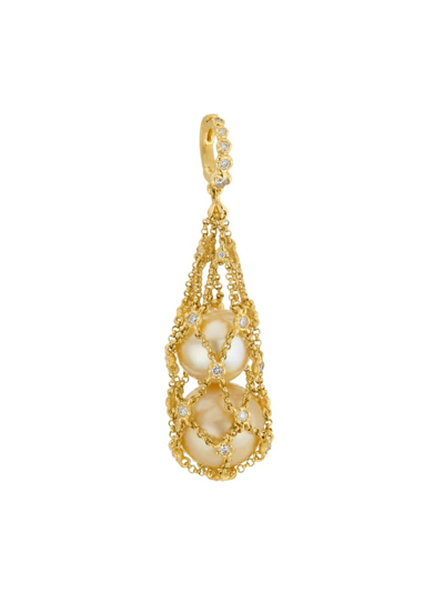 Annoushka Women's Hidden Reef Lattice 18k Yellow Gold, South Sea Pearl & 0.41 Tcw Diamond Pendant