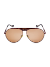 Gucci Men's Seasonal Icon 65 Mm Aviator Sunglasses In Avana