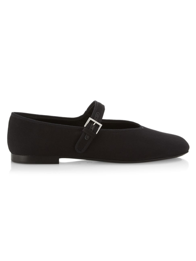 The Row Boheme Leather Mary Jane Ballerina Flats In Black