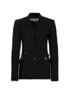 Jw Anderson Padlock Strap Wool Blazer In Black