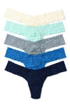 HANKY PANKY ASSORTED 5-PACK LACE LOW RISE THONGS