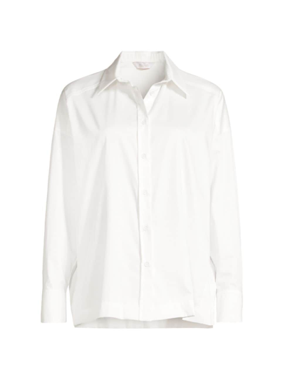 Max Mara Women's Boxy Poplin Buttoned Shirt In White