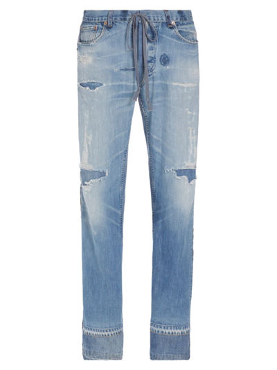 Greg Lauren Blue 34 Tux Lounge Jeans In Medium Blue