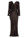 CHRISTOPHER ESBER WOMEN'S SEQUENCE SILK LACE-UP GOWN