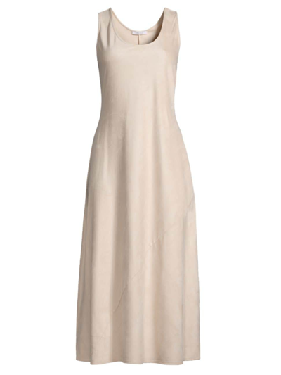 Max Mara Women's Vegan Suede Midi-dress In Albino