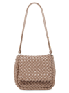 Bottega Veneta Women's Mini Cobble Padded Intreccio Leather Shoulder Bag In Taupe Grey