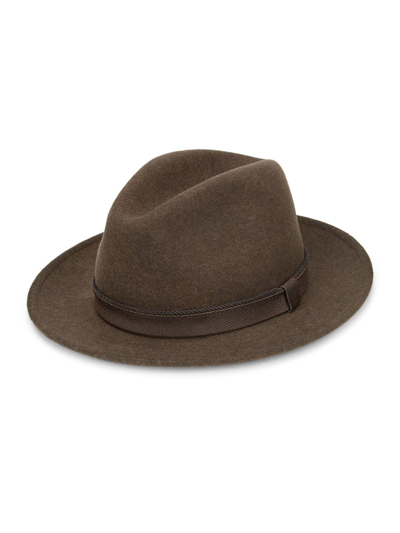 Saks Fifth Avenue Men's Collection Mélange Wool Fedora In Java