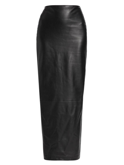Brandon Maxwell Women's Alva Leather Maxi Skirt In Black