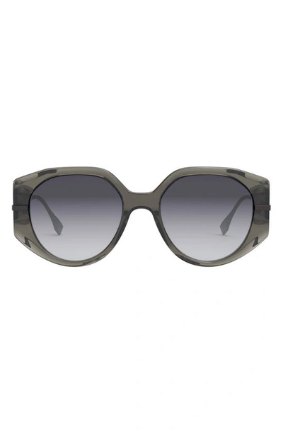 Fendi The Graphy 54mm Oval Sunglasses In Grey