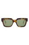 Fendi The Graphy 51mm Geometric Sunglasses In Havana/green Solid