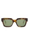 Fendi The Graphy 51mm Geometric Sunglasses In Dark Havana/green