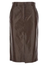 LANVIN LEATHER SKIRT SKIRTS BROWN