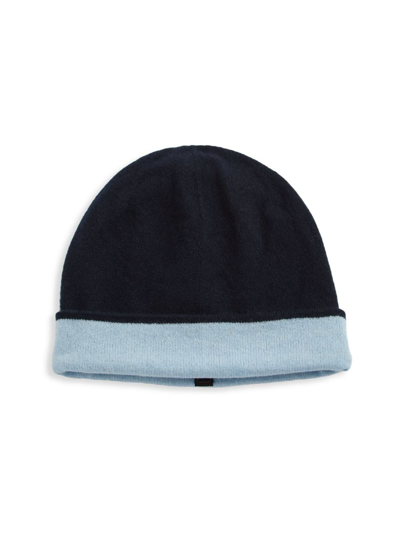 Saks Fifth Avenue Men's Collection Reversible Cashmere Beanie In Navy