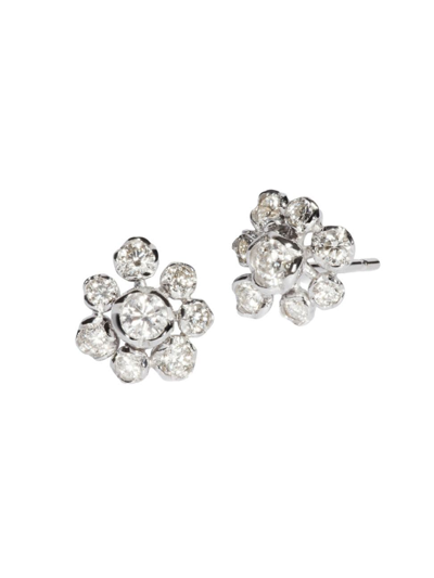 Annoushka 18ct White Gold Marguerite Large Diamond Flower Stud Earrings