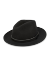 SAKS FIFTH AVENUE MEN'S COLLECTION LEATHER-TRIMMED WOOL FEDORA