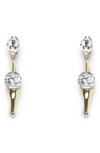 Area Bone Crystal Drop Earrings In Gold