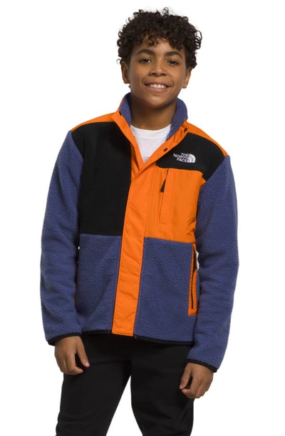 The North Face Kids' Big Boys Forrest Fleece Hybrid Jacket In Cave Blue,mandarin
