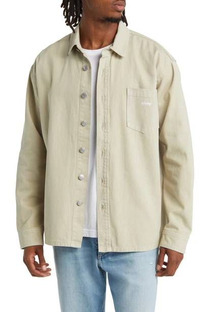 Obey Magnolia Button-up Overshirt In Clay