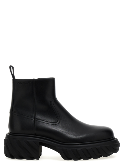 OFF-WHITE TRACTOR MOTOR BOOTS, ANKLE BOOTS BLACK