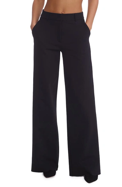 Commando Ceo Wide Leg Scuba Knit Trousers In Black